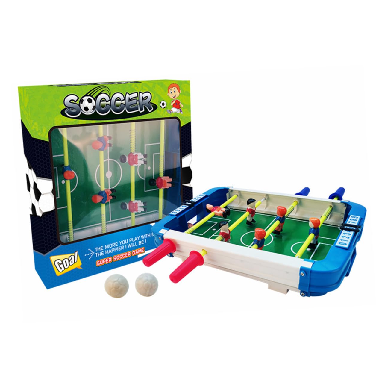 HONMEET Foosball Table Game - Kids Desktop Football Toy for Boys & Girls - Fun Indoor Game for Family, Parties & Office Play
