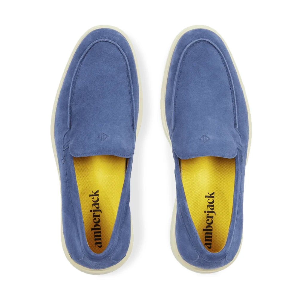 Premium Genuine Leather Loafer Shoes for Men - Comfortable Slip-On Dress Shoes in Cobalt Blue - Perfect for Business Casual, Office & Formal Occasions