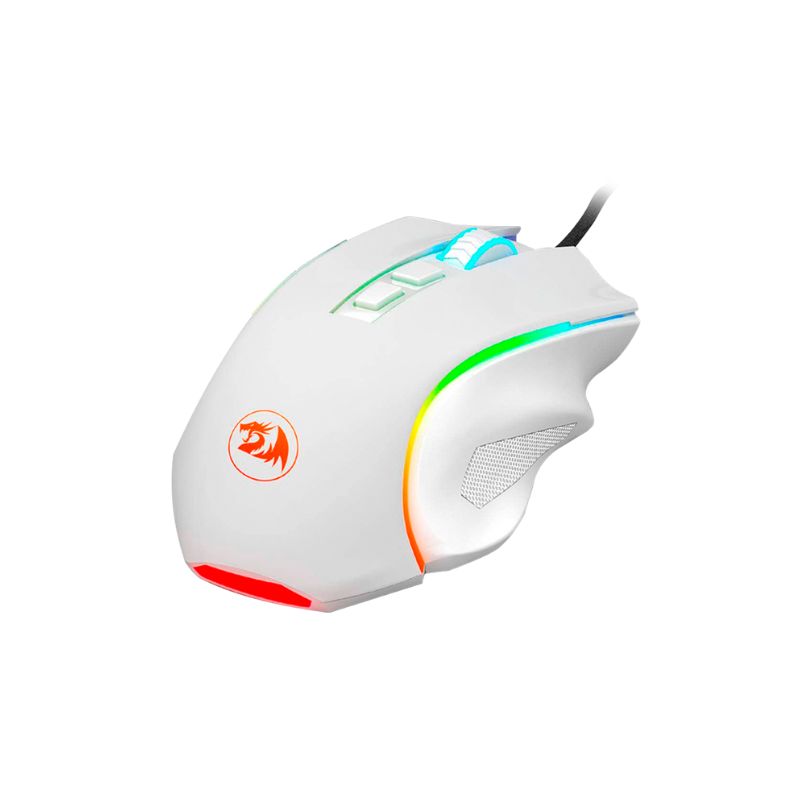 Redragon GRIFFIN M607 RGB Gaming Mouse - 7200 DPI, Ergonomic Design, 7 Programmable Buttons - Perfect for PC Gaming, Esports & Office Work (White)