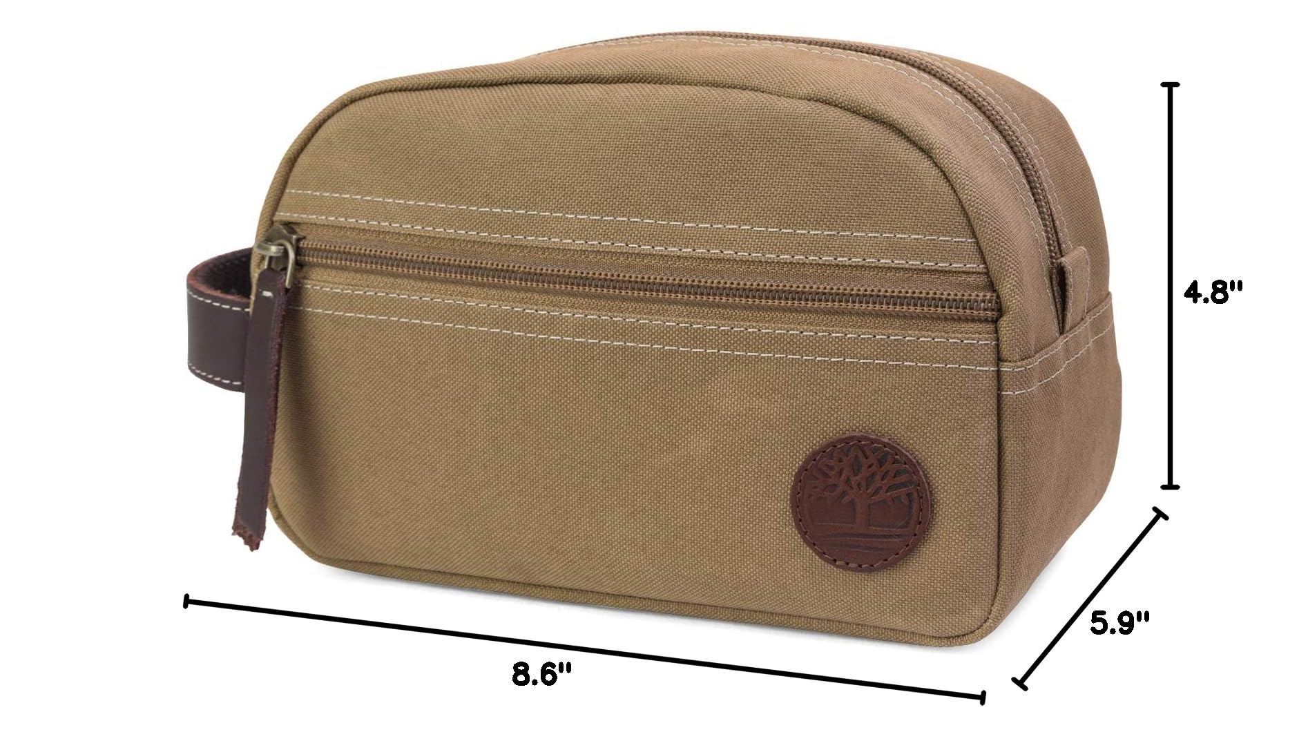 Timberland Men's Canvas Toiletry Bag - Travel Kit Organizer for Toiletries & Grooming Essentials, Khaki, One Size - Perfect for Camping, Business Trips & Weekend Getaways