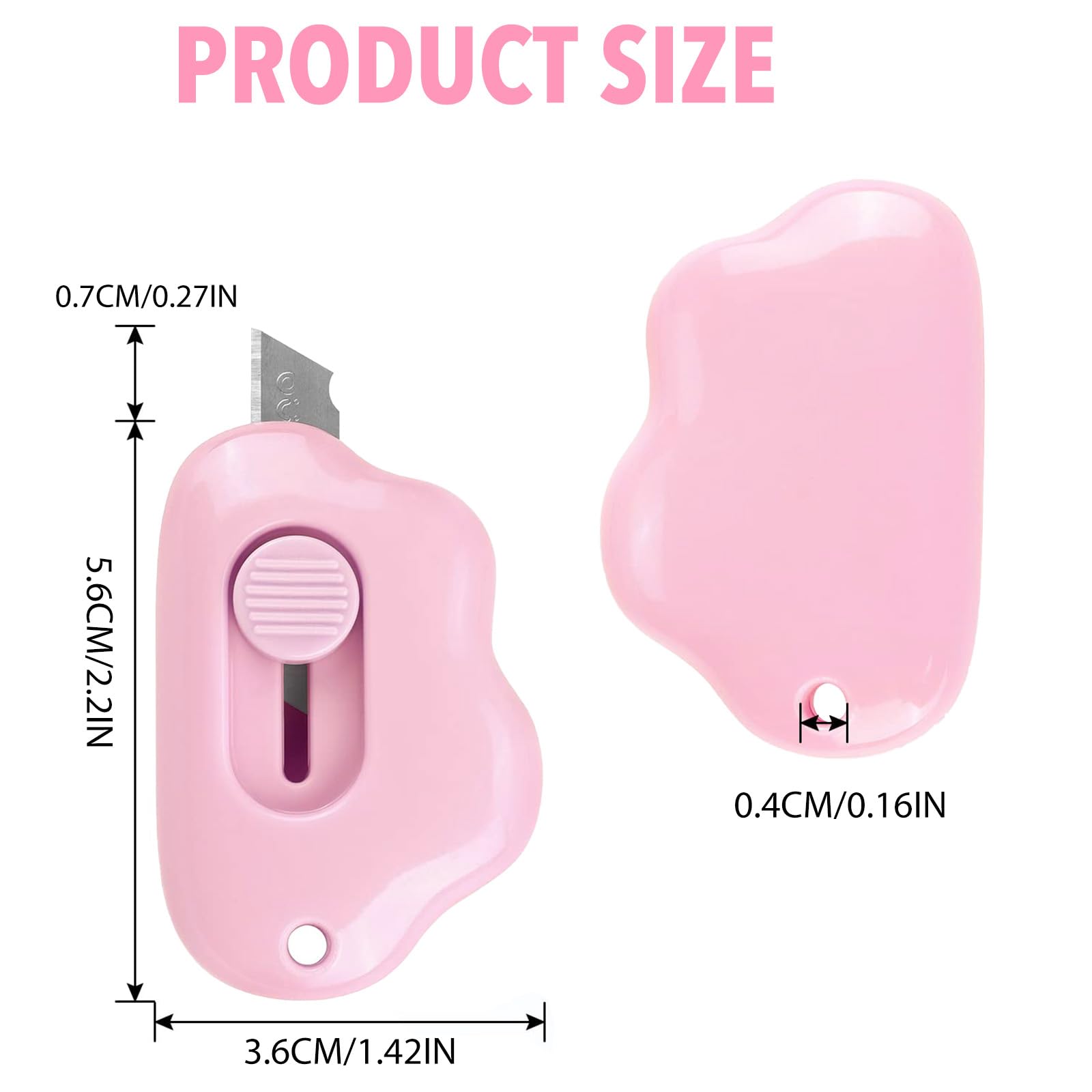 3Pcs Retractable Box Cutter Set - Portable Cloud Shape Mini Utility Knife for Cutting Envelopes, Letter Paper, DIY Crafts - Aesthetic Colors (White, Blue, Pink) - Perfect for Office, Home & Craft Projects