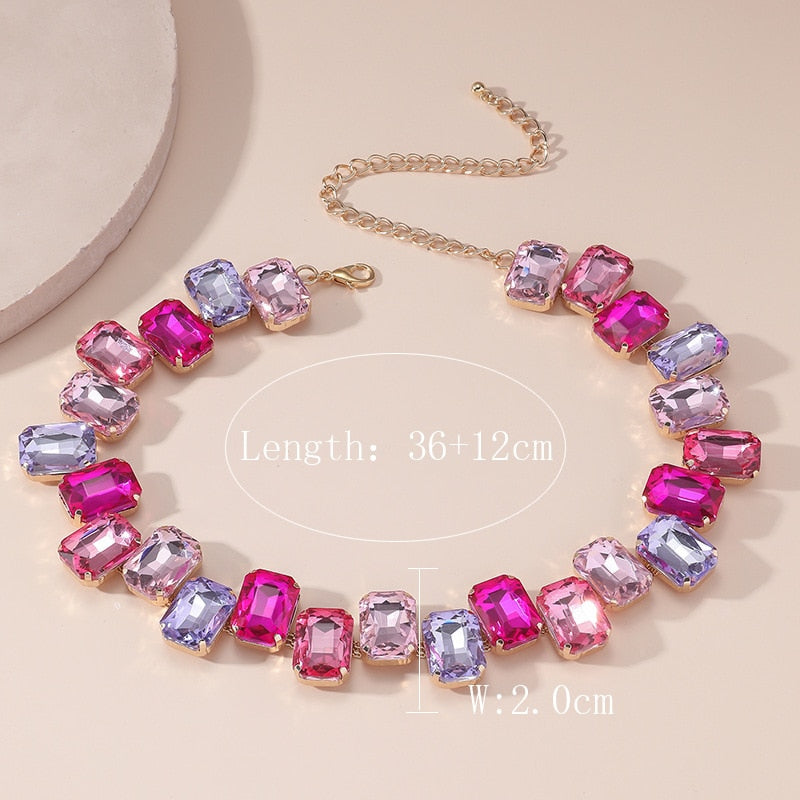 Elegant Women's Crystal Choker Necklace - Sparkling Rhinestone Collar Jewelry for Party, Wedding & Evening Wear