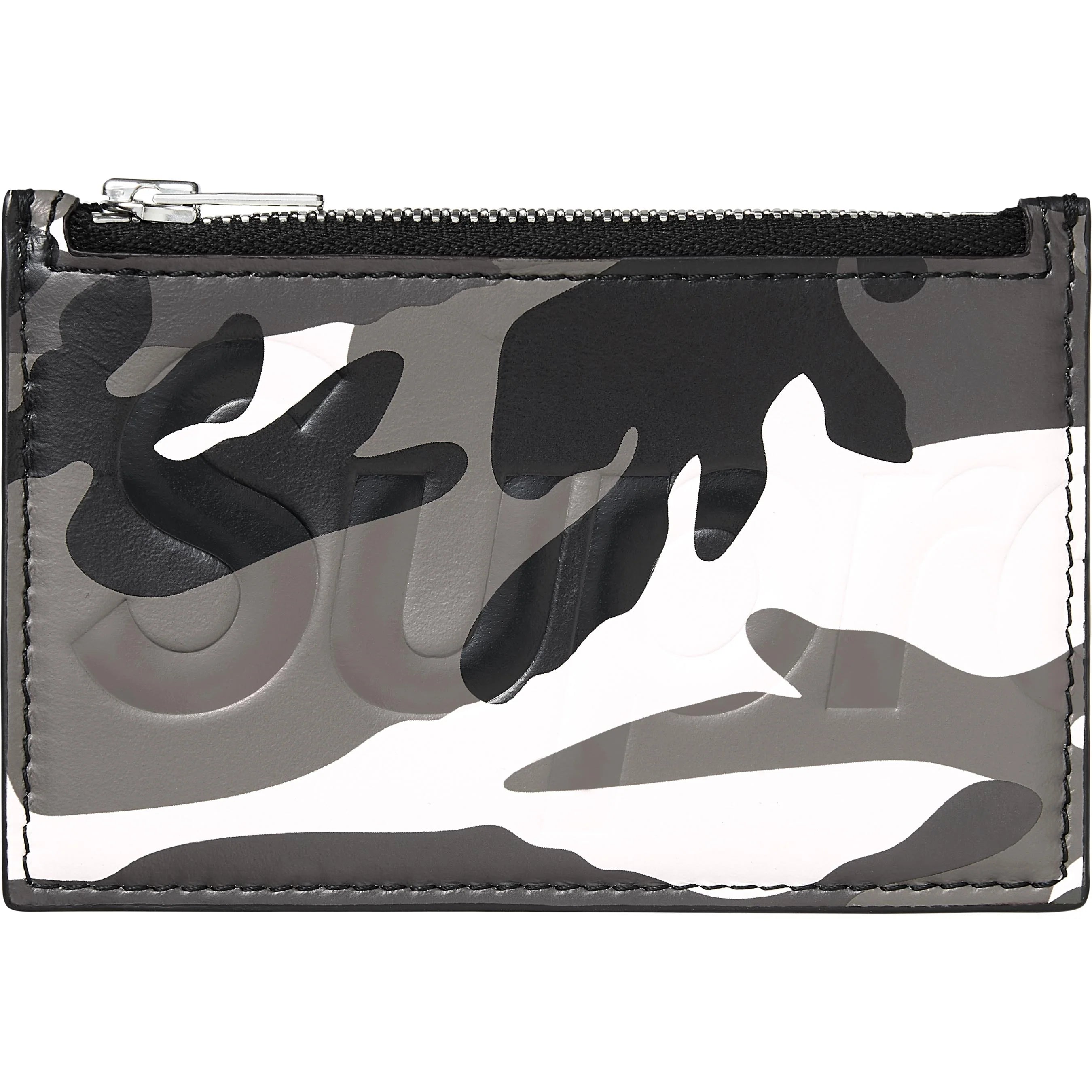 Supreme Leather Zip Card Holder - Snow Camo Design - RFID Blocking Wallet for Men & Women - Perfect for Travel, Business & Everyday Use
