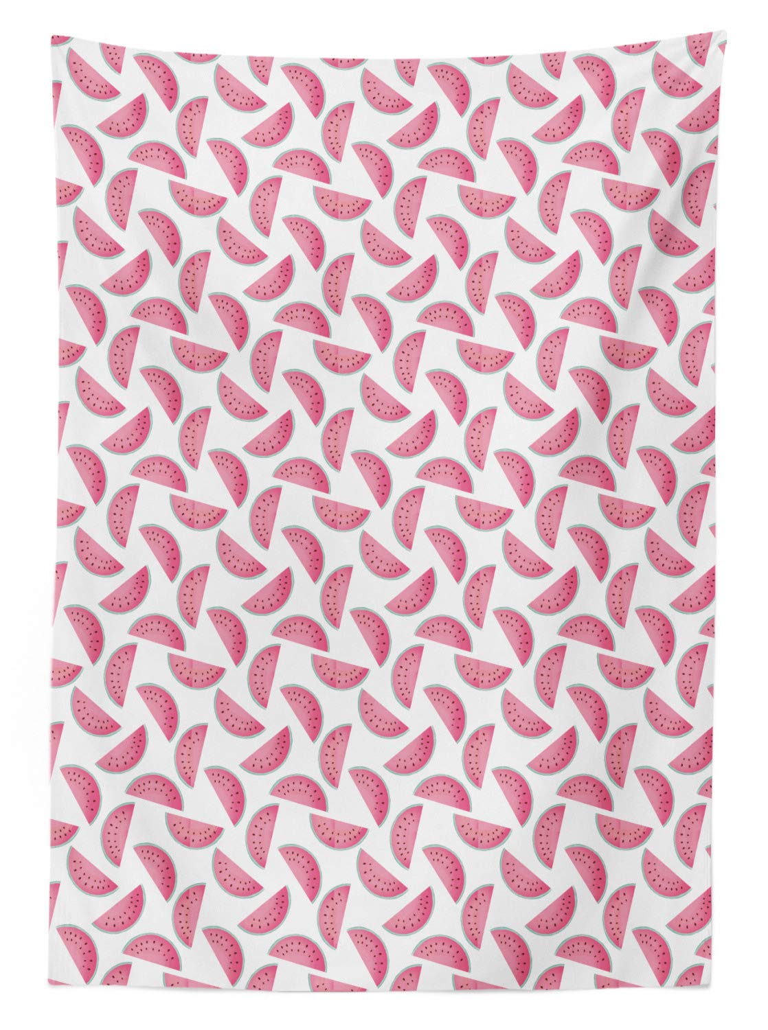 Ambesonne Watermelon Tablecloth - Pastel Pink Seafoam Rectangular Table Cover 52x70 Inches, Cute Melon Slice Design for Dining Room & Kitchen Decor - Perfect for Summer BBQs, Picnics and Party Table Settings