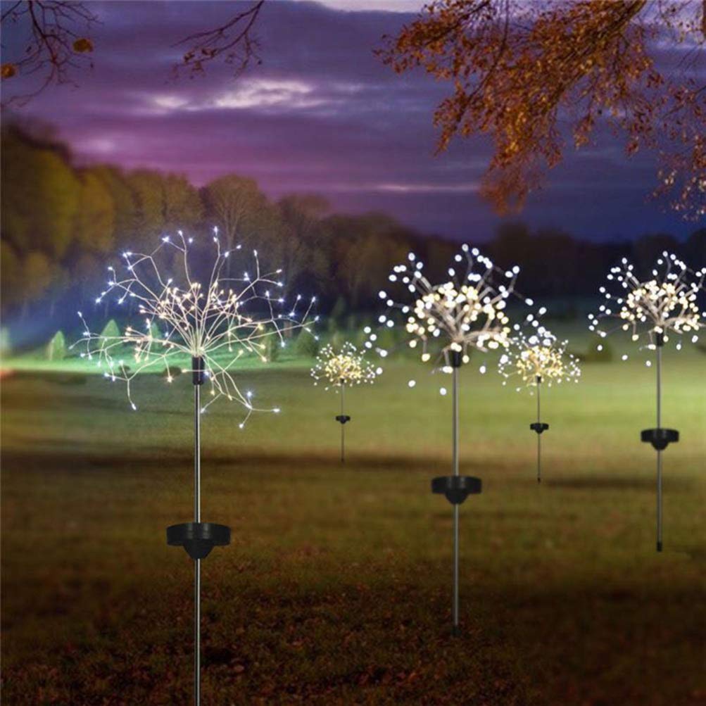 Solar Powered Dandelion Garden Lights - Waterproof 153 LED Solar Firework Outdoor Lights for Yard, Pathway, Patio & Garden Decor | Perfect for Landscape Lighting, Backyard Parties & Evening Ambiance