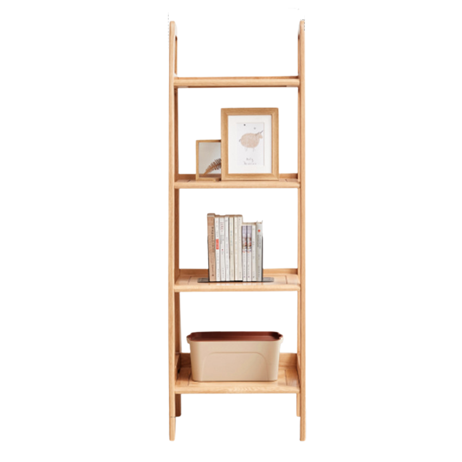 Solid Oak Wood Multi-Layer Shelf - Sturdy Bookshelf & Flower Stand for Home, Office, or Garden Storage & Display