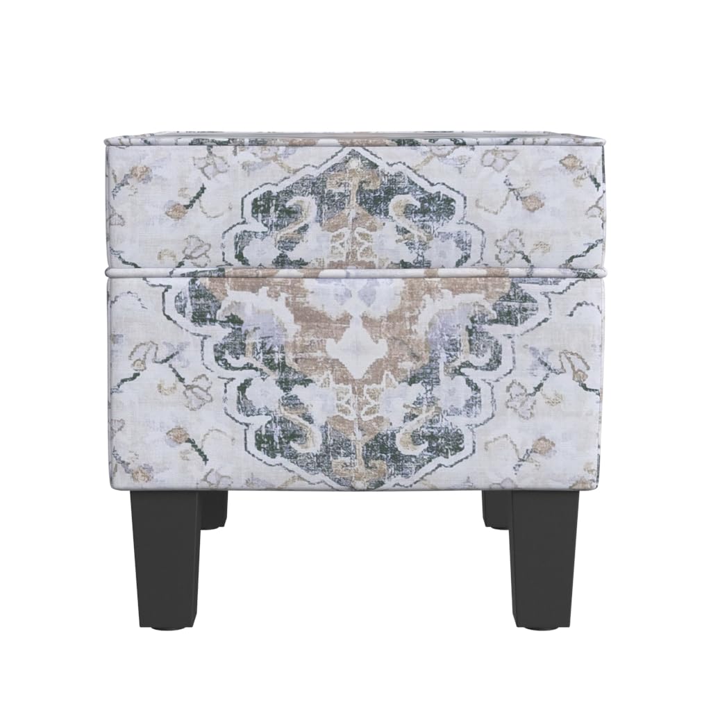 Modern Storage Ottoman with Lift Top - Dinah Collection Home Decor for Living Room & Bedroom, Antiqued Ebony Cream - Perfect for Extra Seating & Hidden Storage in Small Spaces