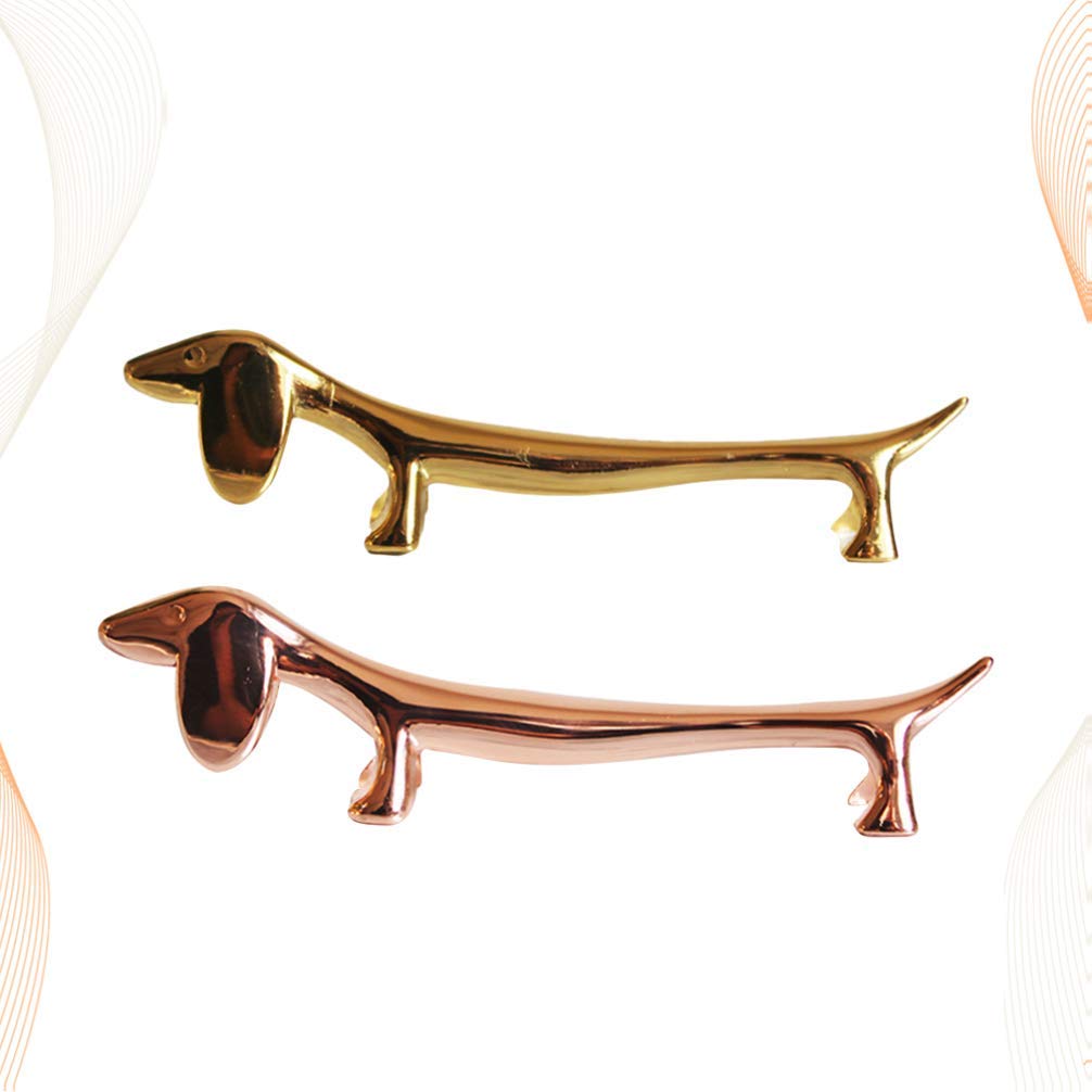 2pcs Metal Dog-Shaped Chopstick Rest Holder - Elegant Spoon & Fork Stand for Wedding, Christmas, New Year Dinner Party - Perfect Table Centerpiece Decoration for Asian Cuisine & Holiday Celebrations