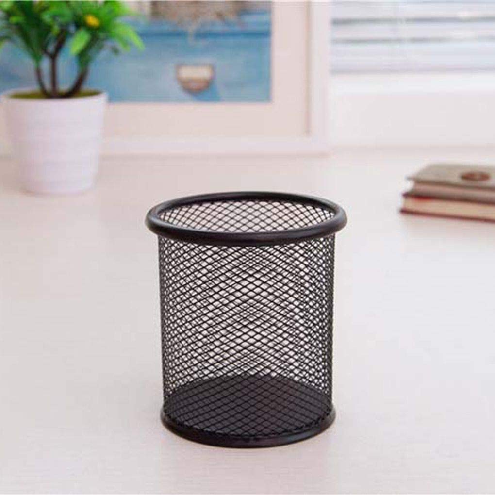 Metal Mesh Pen Holder - Cylinder Pencil Organizer for Office & Desk, Multi-Purpose Desktop Storage (Perfect for Home Office, School, and Workspace Organization)