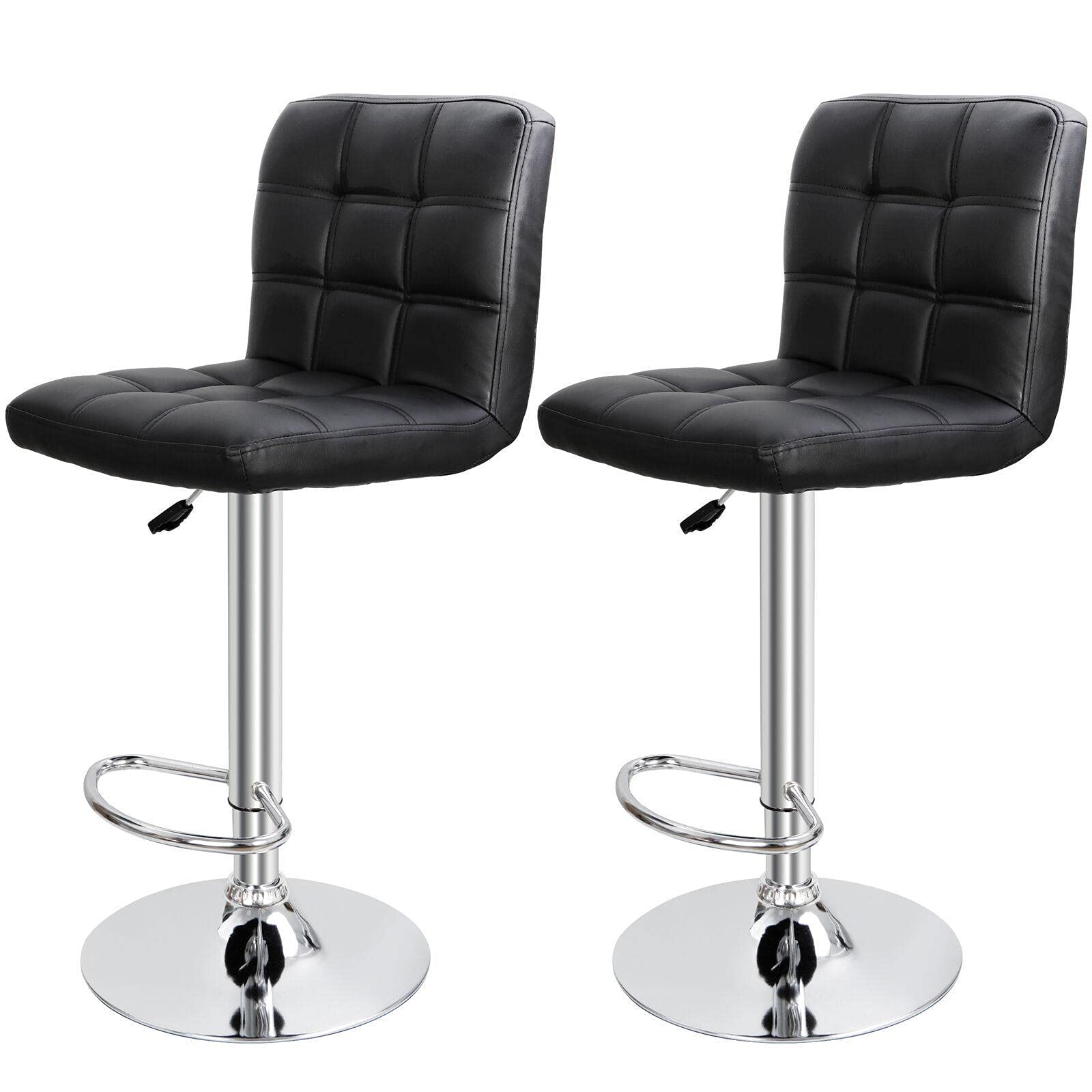 SverdloFG 2/4 Pack Adjustable Height Bar Stools - Modern Leather Dining Chairs with Backrest for Kitchen, Bar & Home Decor - Perfect Gift for Men, Women & Dad (Indoor Use)