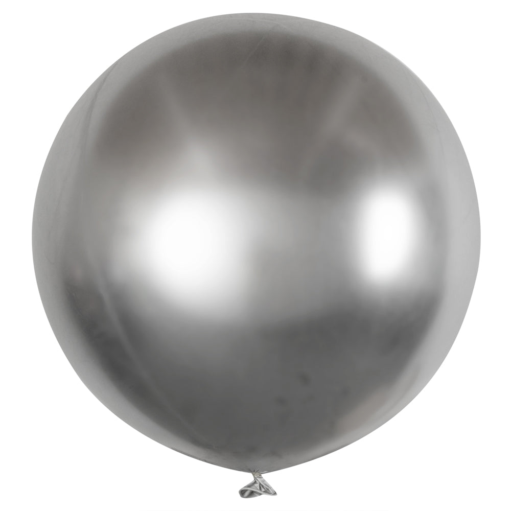 Balloonify Metallic Silver Latex Balloons - 36 Inch, Pack of 10 | Perfect for Birthday Parties, Weddings & Baby Showers