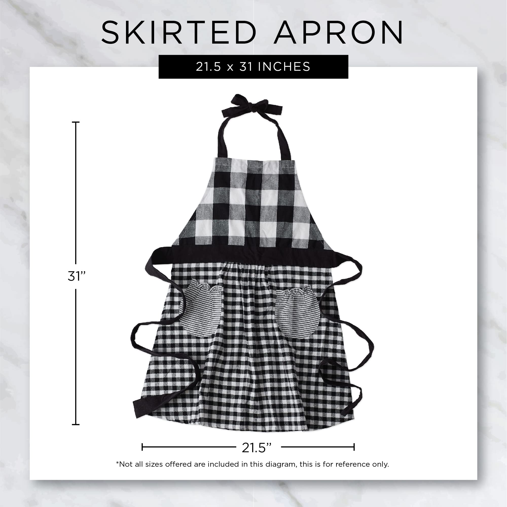 DII Kitchen Collection - Red and Black Gingham Check Apron for Cooking, Baking & Grilling - Stylish and Functional Kitchen Accessory for Home Chefs & BBQ Enthusiasts
