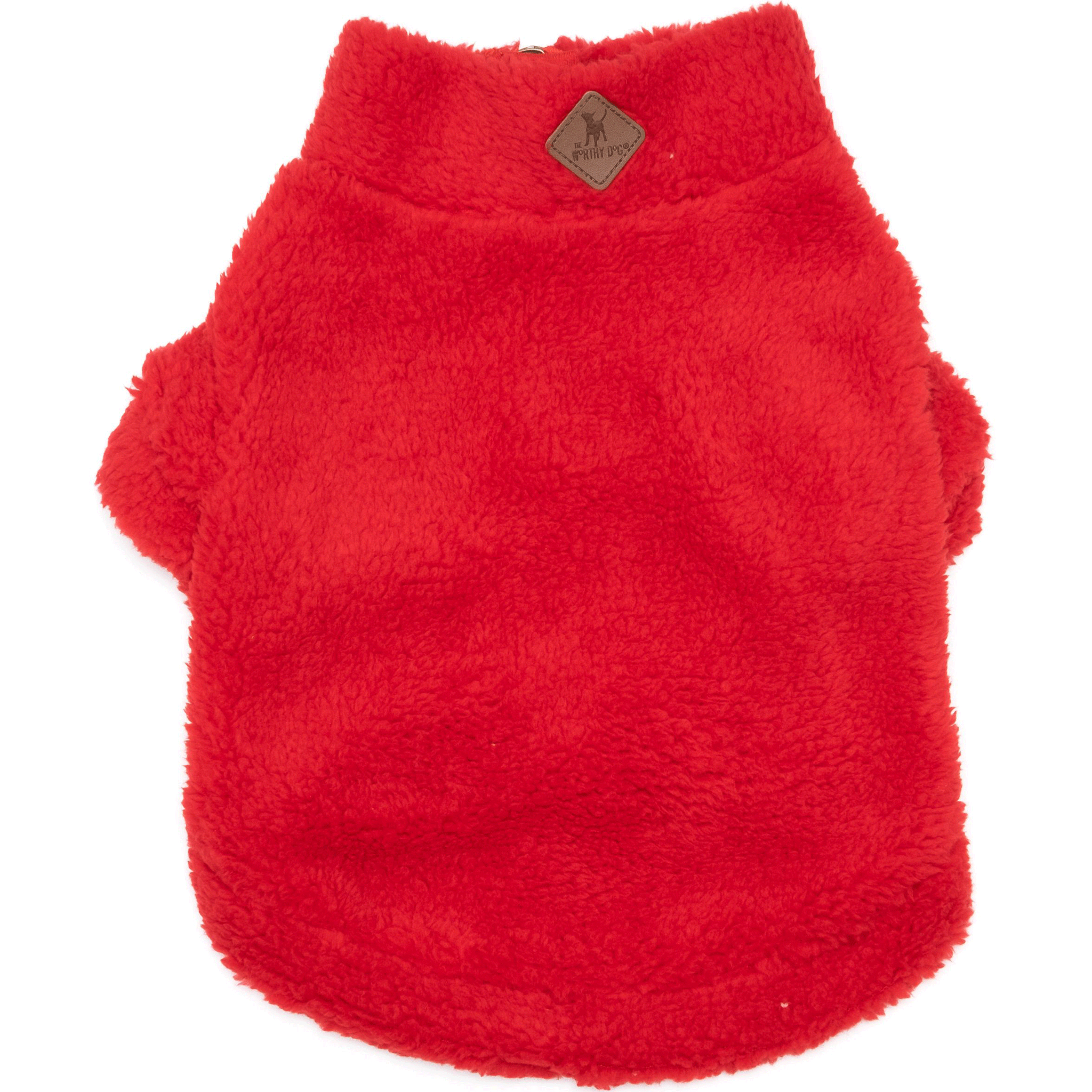 Premium Red Fleece Dog Pullover - Cozy & Warm Winter Sweater for Small to Large Dogs - Perfect for Outdoor Walks, Cold Weather & Stylish Pet Fashion