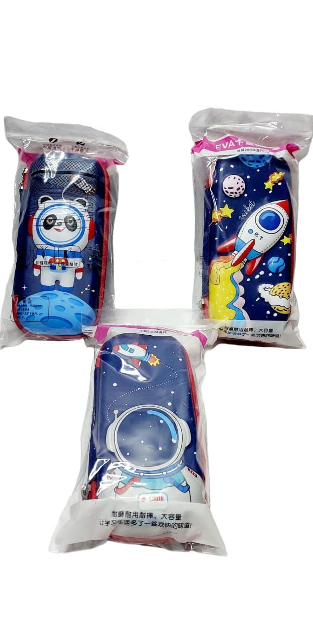 AUDNER 3D Space Astronaut Pencil Case with Multiple Compartments - School Supply Organizer for Kids & Students - Perfect for Classroom, Homework, and Art Projects (1 Unit)