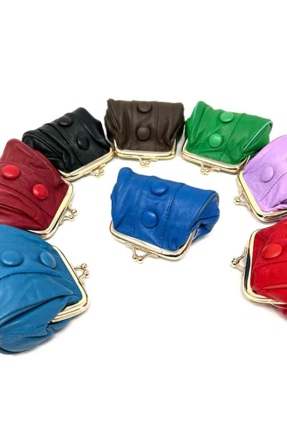 Women's Genuine Leather Mini Purse with Money Clip & Key Holder - Compact Wallet for Cash, Cards & Keys (Blue) - Perfect for Everyday Use, Travel & Gifts