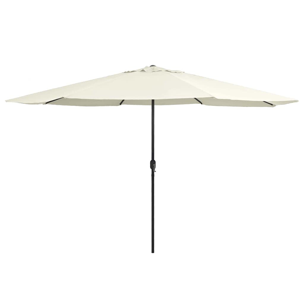 CHARMMA 157.5 Inch Outdoor Patio Umbrella with Heavy Duty Metal Pole - Sand White (8.65KG) - Perfect for Poolside, Garden, and Backyard Shade