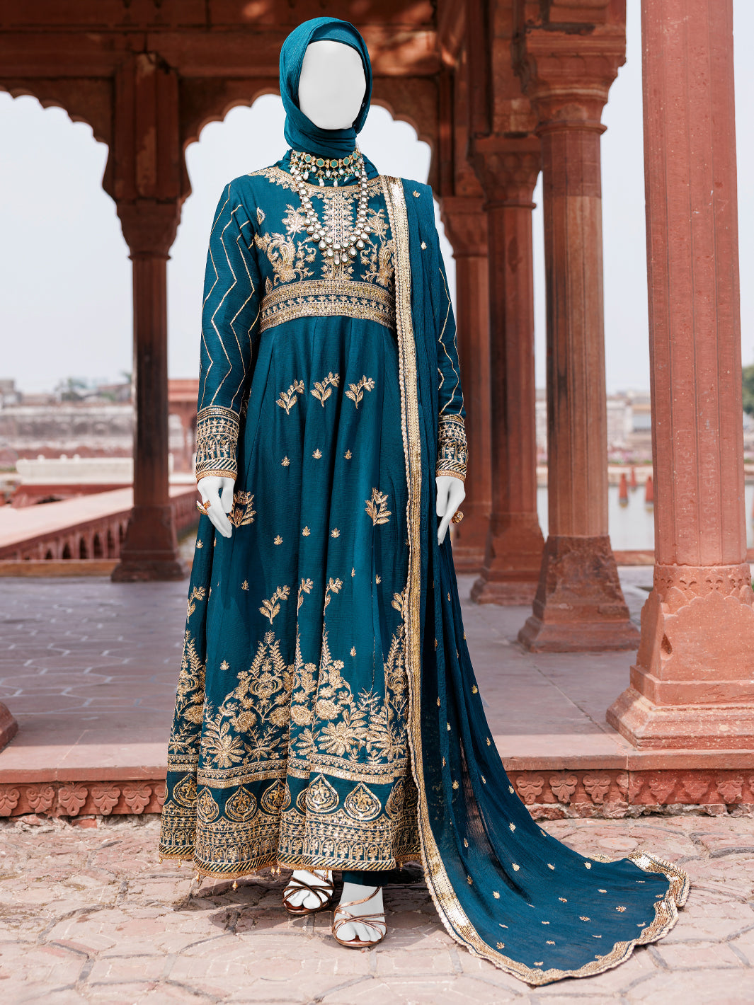 Elegant Green Chiffon Stitched Suit by J. Junaid Jamshed | Formal Wear for Women | Perfect for Weddings, Parties & Special Occasions