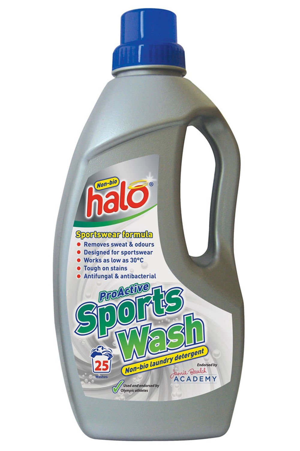 HALO PROACTIVE SPORTS WASH Liquid Detergent - 1 Litre Bottle for Gym Clothes, Activewear & Workout Gear - Removes Odors & Stains