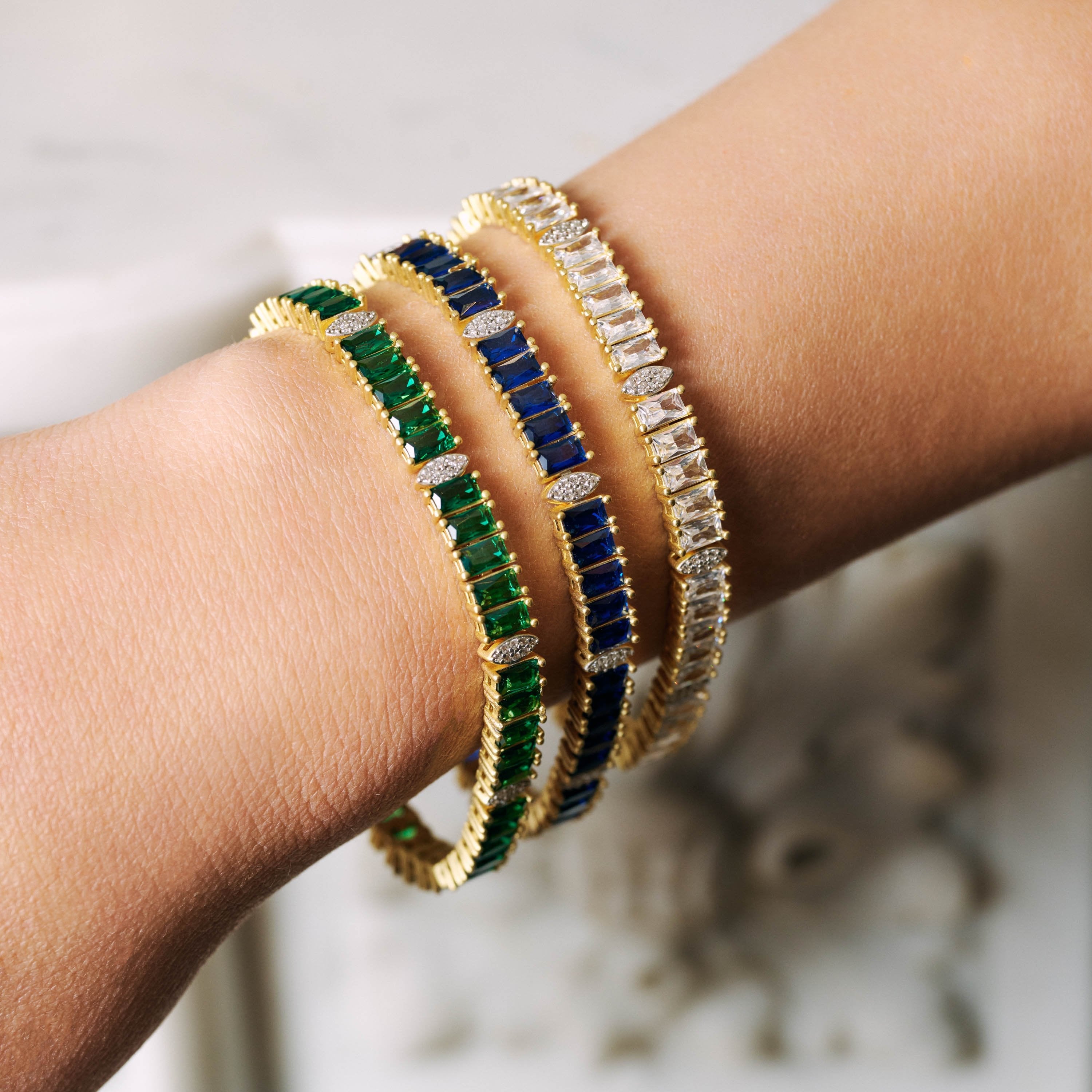 Elegant Midnight Tri-Tone Twilight Marquis Station Tennis Bracelet for Women - Perfect for Weddings, Parties & Evening Events