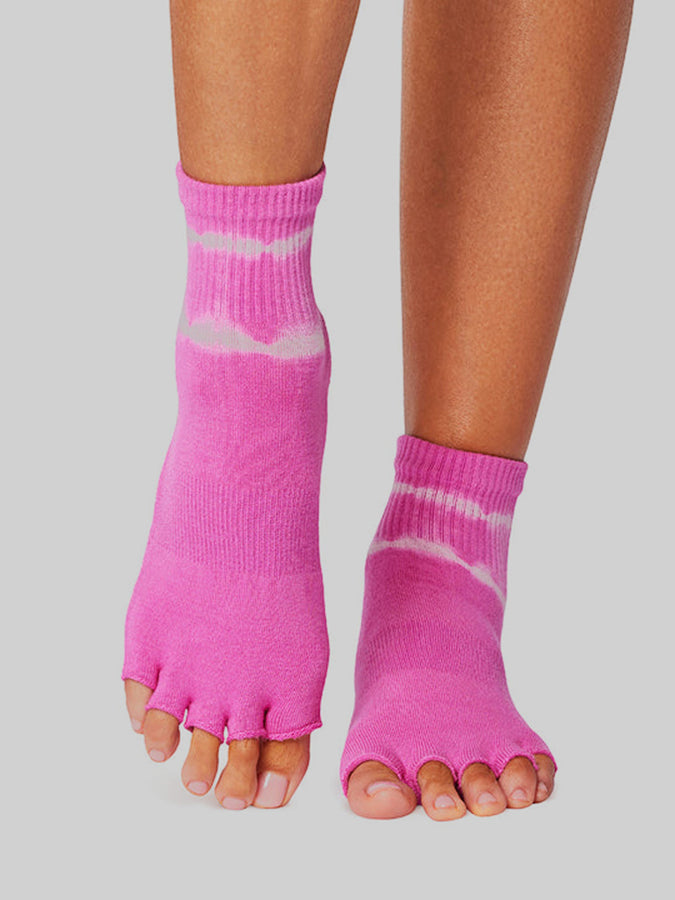 ToeSox Melody Half Toe Non-Slip Yoga Socks for Women - Grip Socks for Pilates, Barre & Dance - Breathable Workout Socks for Studio & Home Exercise