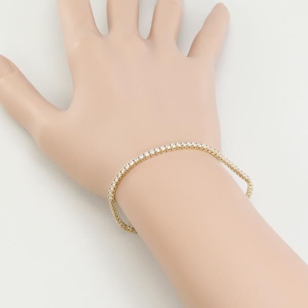 10K Yellow Gold Zircon Bracelet for Women - 17.5cm Adjustable Length - Elegant Cubic Zirconia Jewelry Gift for Birthday, Anniversary & Special Occasions