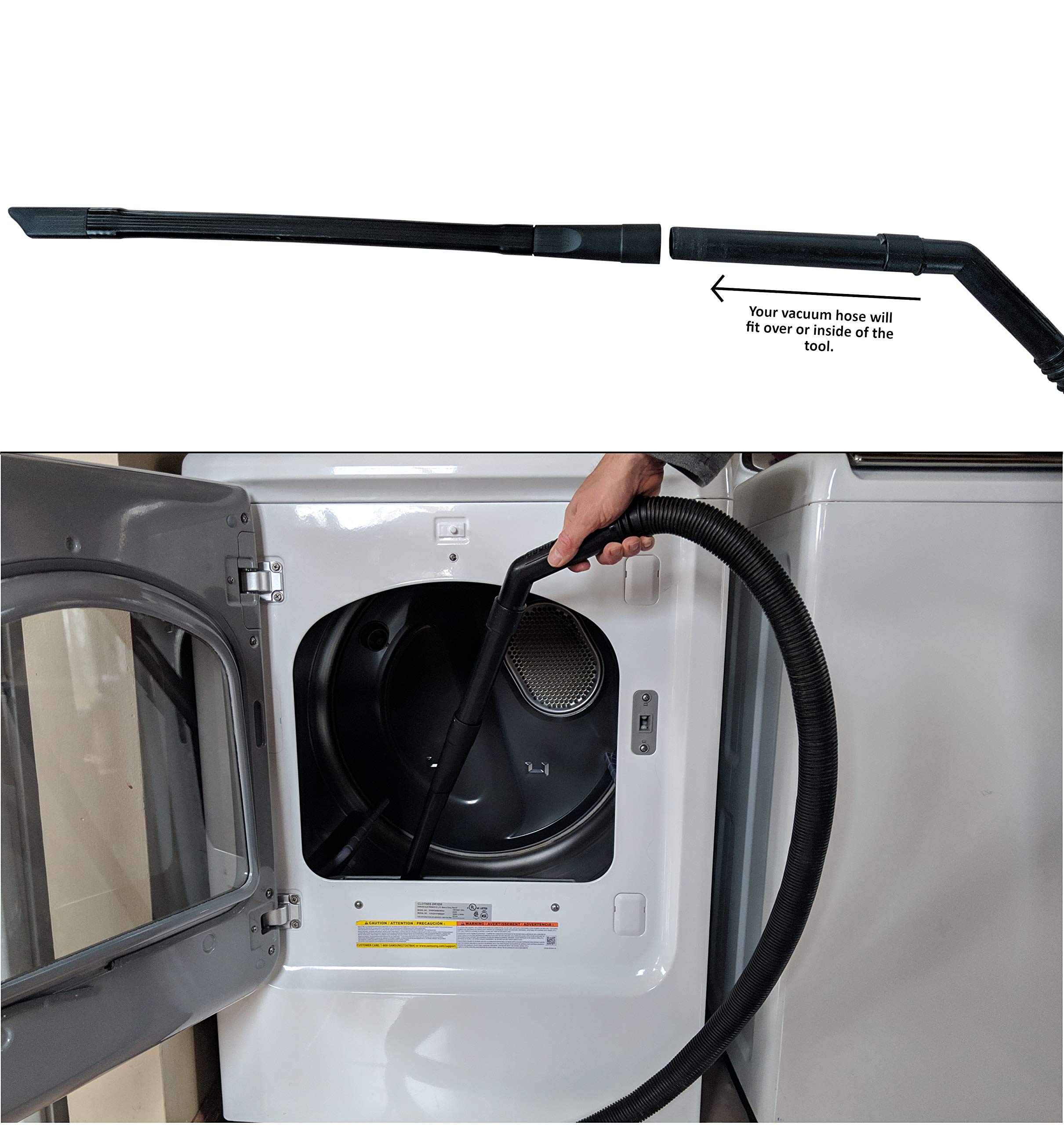 Extended Flexible Crevice Tool for Miele & Shark Rocket Vacuums - Long Reach Vacuum Attachment for Tight Spaces, Dryer Lint Trap Cleaning & Hard-to-Reach Areas - Perfect for Home Cleaning, Car Detailing & Pet Hair Removal