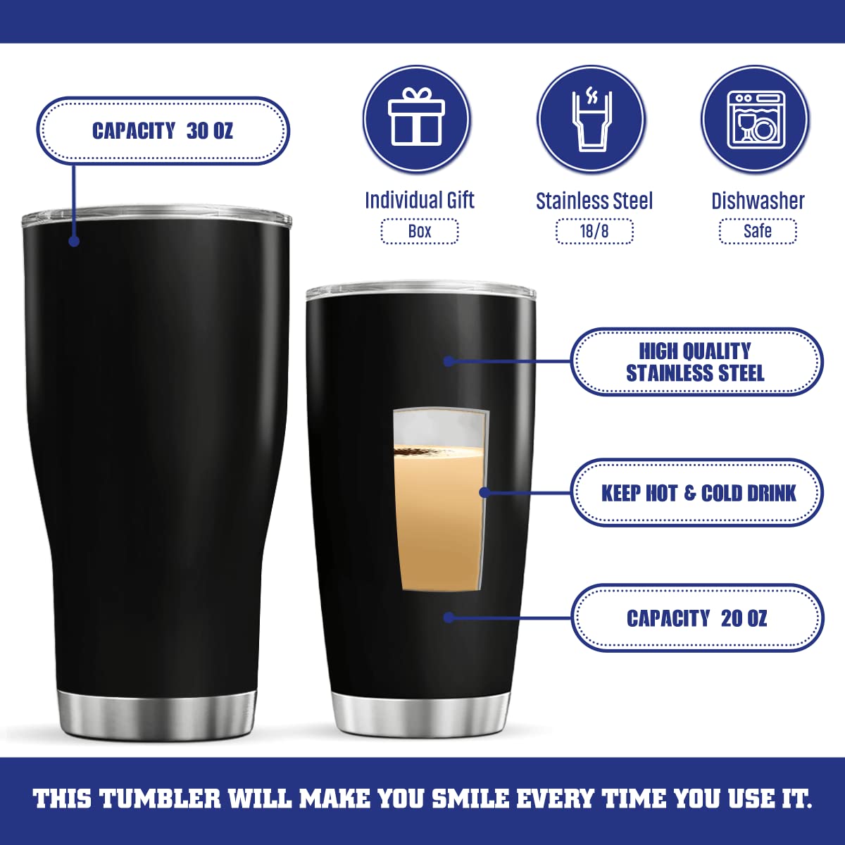 Personalized Stainless Steel Tumbler with Lid - 20oz Insulated Travel Mug, Leakproof Double Wall Vacuum Cup for Hot & Cold Drinks - Perfect Gift for Women (Mermaid Design) - Great for Coffee, Tea, Wine - Ideal for Christmas, Birthday, Office, Gym & Outdoor Activities