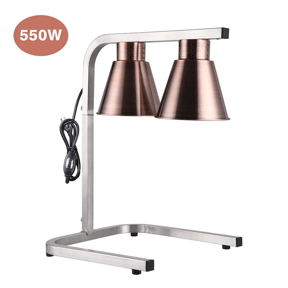 WeChef Commercial Heat Lamp - 2-Bulb Countertop Food Warmer for Buffet, Restaurants & Food Courts | Keep Meals Warm for Serving & Display