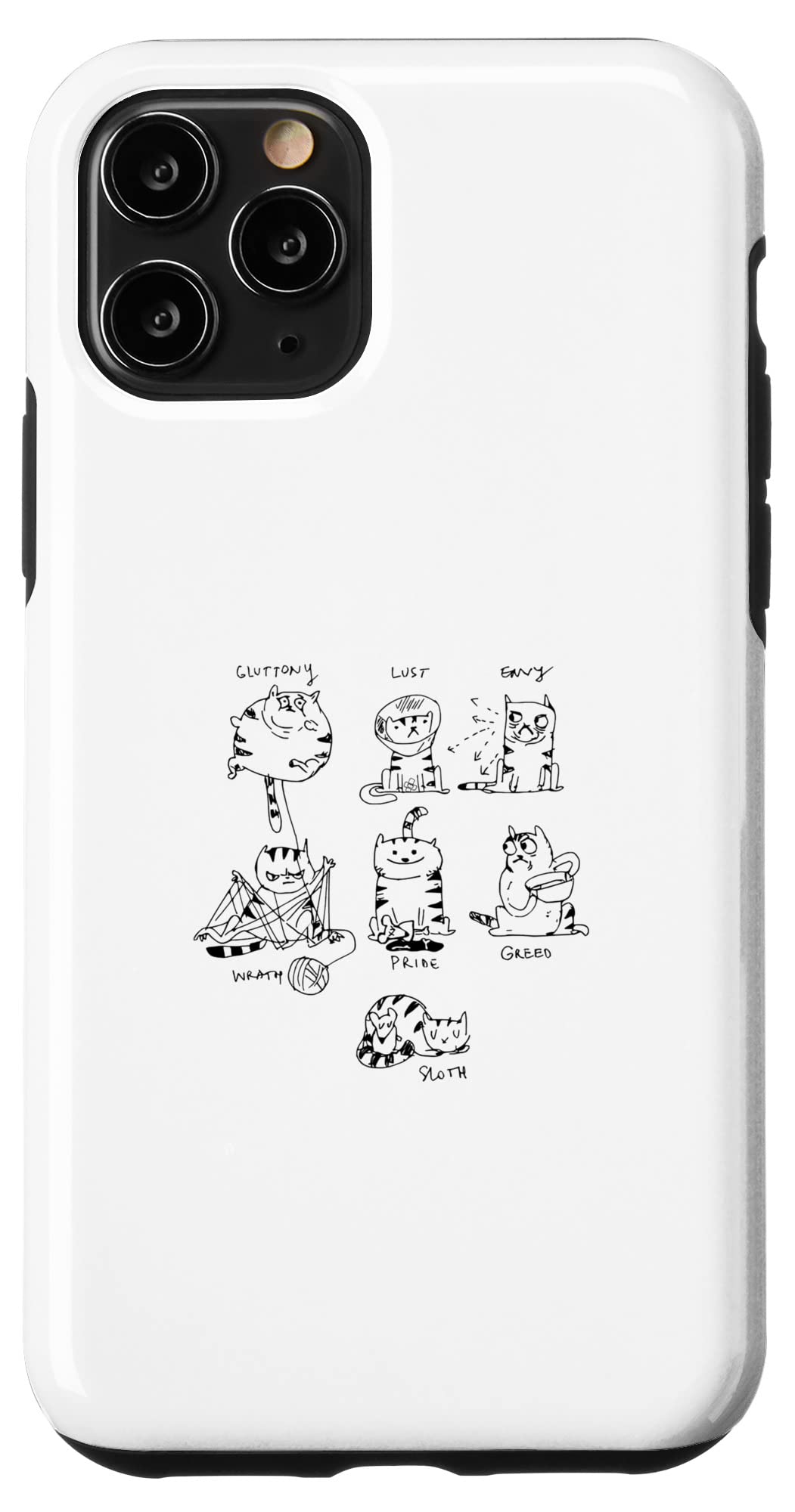 iPhone 11 Pro Luxury 7 Sins Themed Protective Case - Gluttony, Lust, Envy, Wrath, Pride, Greed, Sloth Designs | Perfect for Fashion Statements & Unique Gift Giving