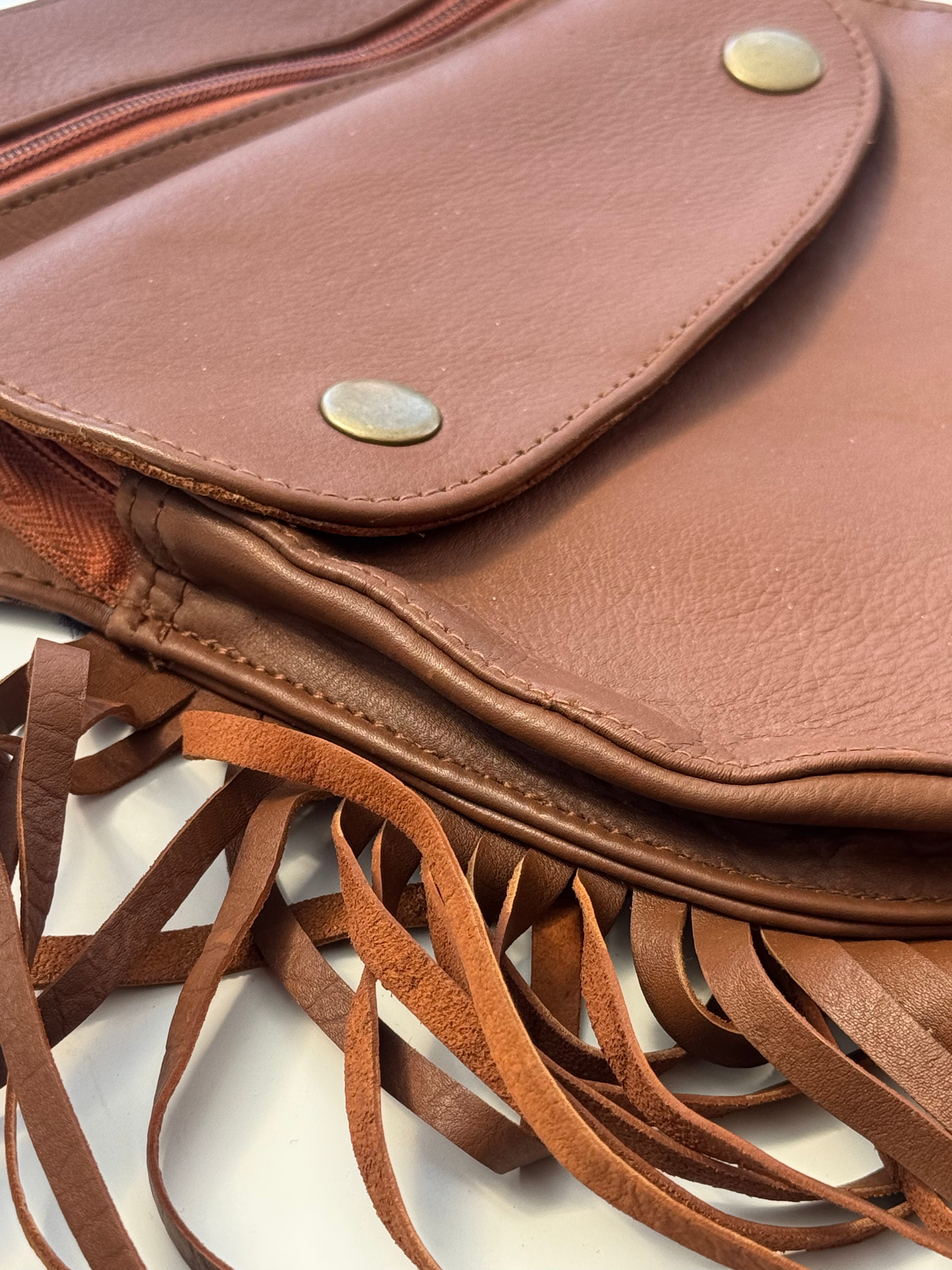 Stylish Leather Tassel Belt in Cinnamon Brown | Fashion Accessory for Women | Perfect for Dresses, Jeans & Boho Outfits