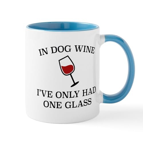 White/Blue Inside - In Dog Wine Mug