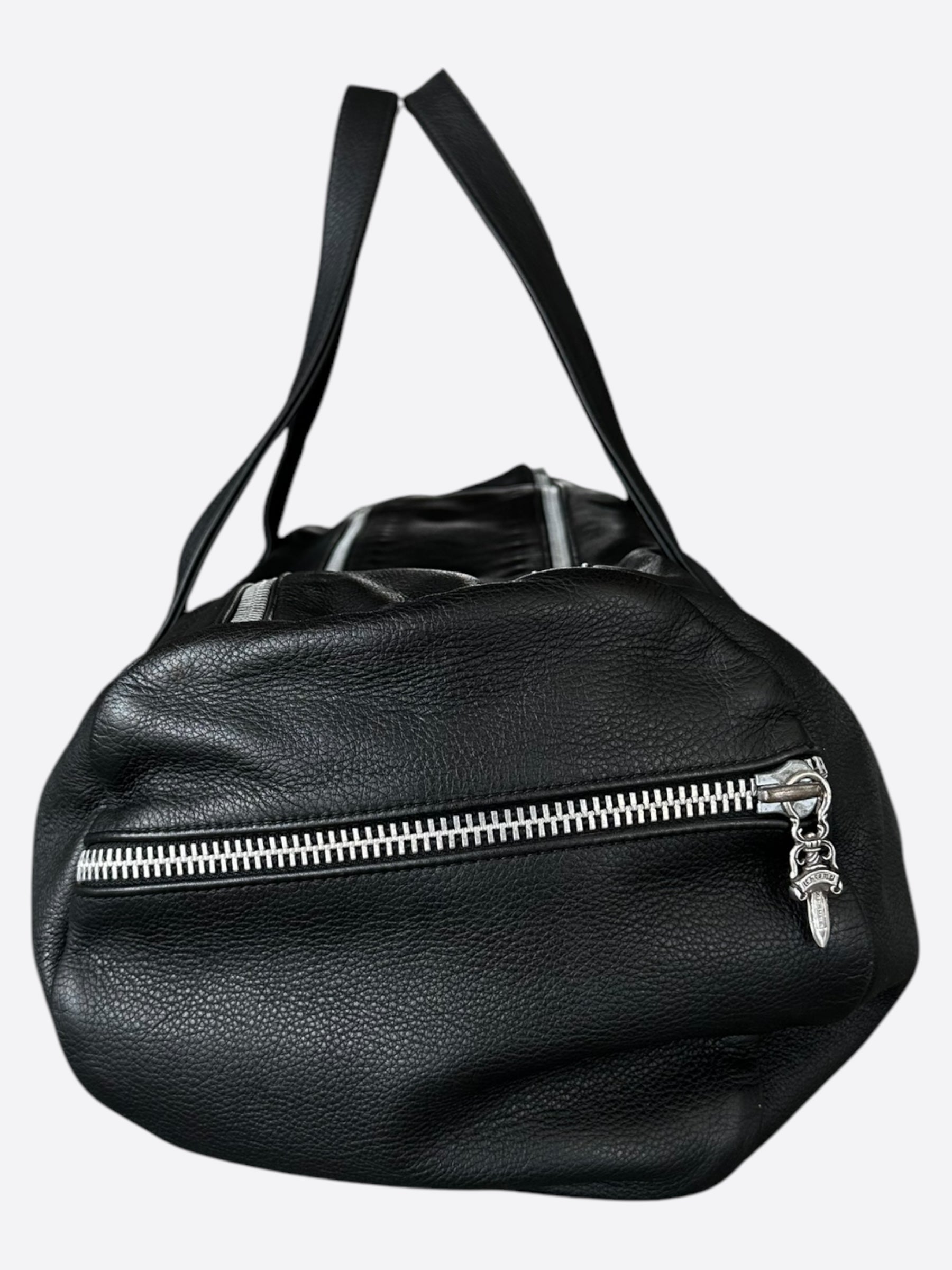 Chrome Hearts Black Leather Duffel Bag for Men & Women - Stylish Travel Duffel, Gym Bag, Weekend Getaway Luggage - Perfect for Workouts, Business Trips & Vacation Travel