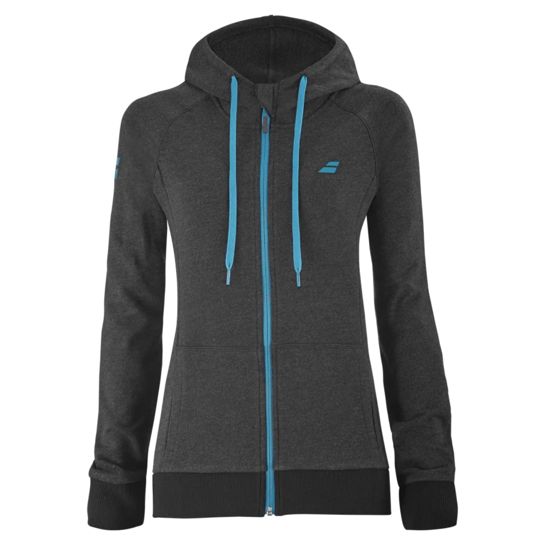 Babolat Women's Exercise Hoodie Jacket - Black Heather | Perfect for Gym, Running & Outdoor Workouts