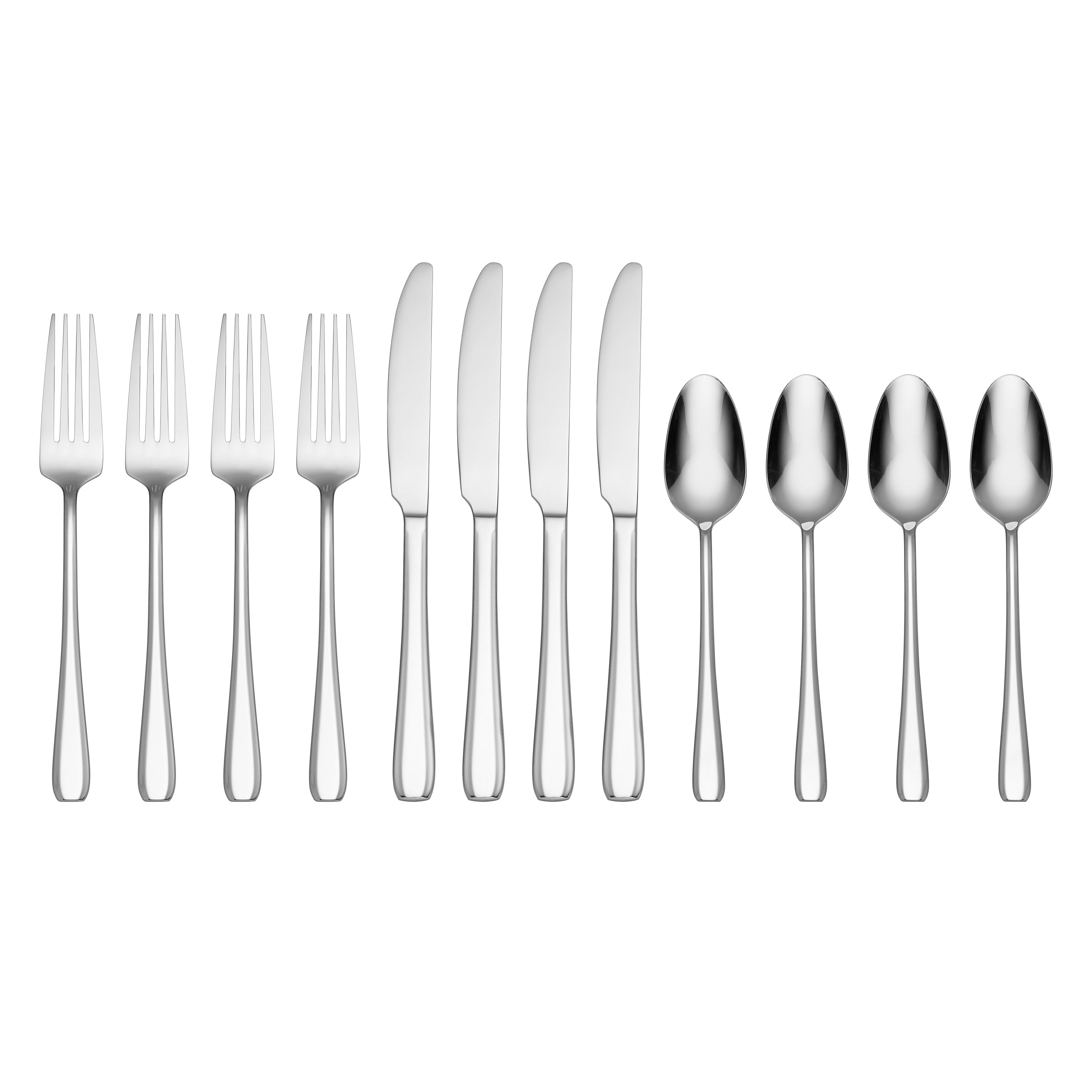 Premium Waverley 12-Piece Stainless Steel Flatware Set - Elegant Silverware for 4 Place Settings - Perfect for Dinner Parties, Weddings & Everyday Dining