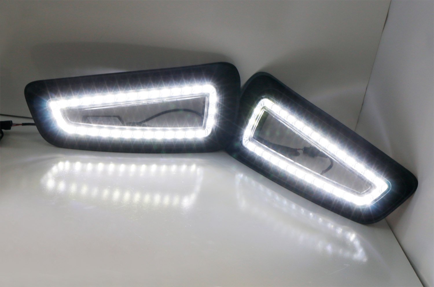 iJDMTOY White LED Daytime Running Lights for 2010-2014 Ford Raptor SVT - Direct Fit Bumper Opening with 66x 15W SMD LEDs | DRL Fog Lights for Off-Road & Daily Driving