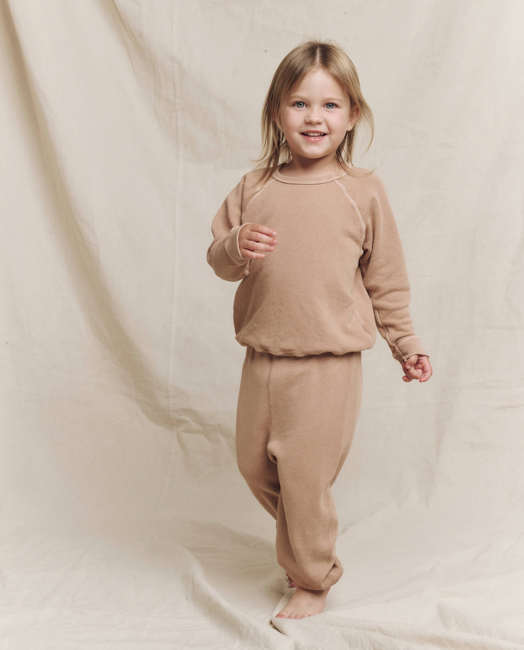 The Little College Sweatshirt - Cozy Solid Biscotti Color Pullover for Women | Perfect for Campus, Casual Outfits & Fall Layering