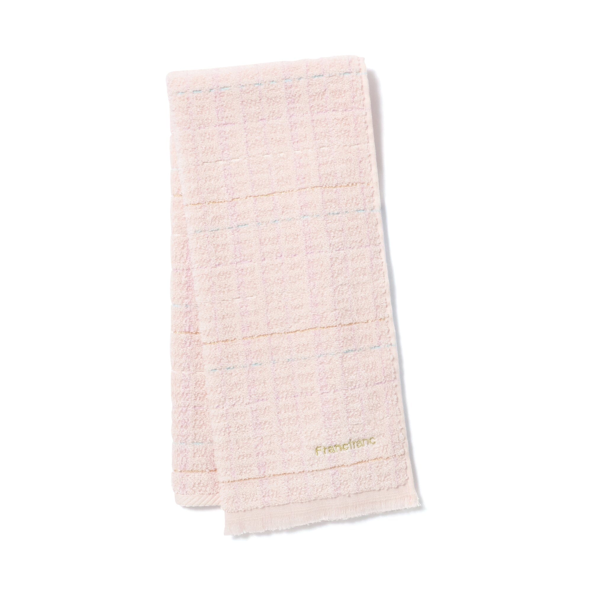 Antibacterial & Deodorizing Tweed Pattern Face Towel - Soft Pink for Skincare, Gym & Travel | Quick-Dry & Hypoallergenic