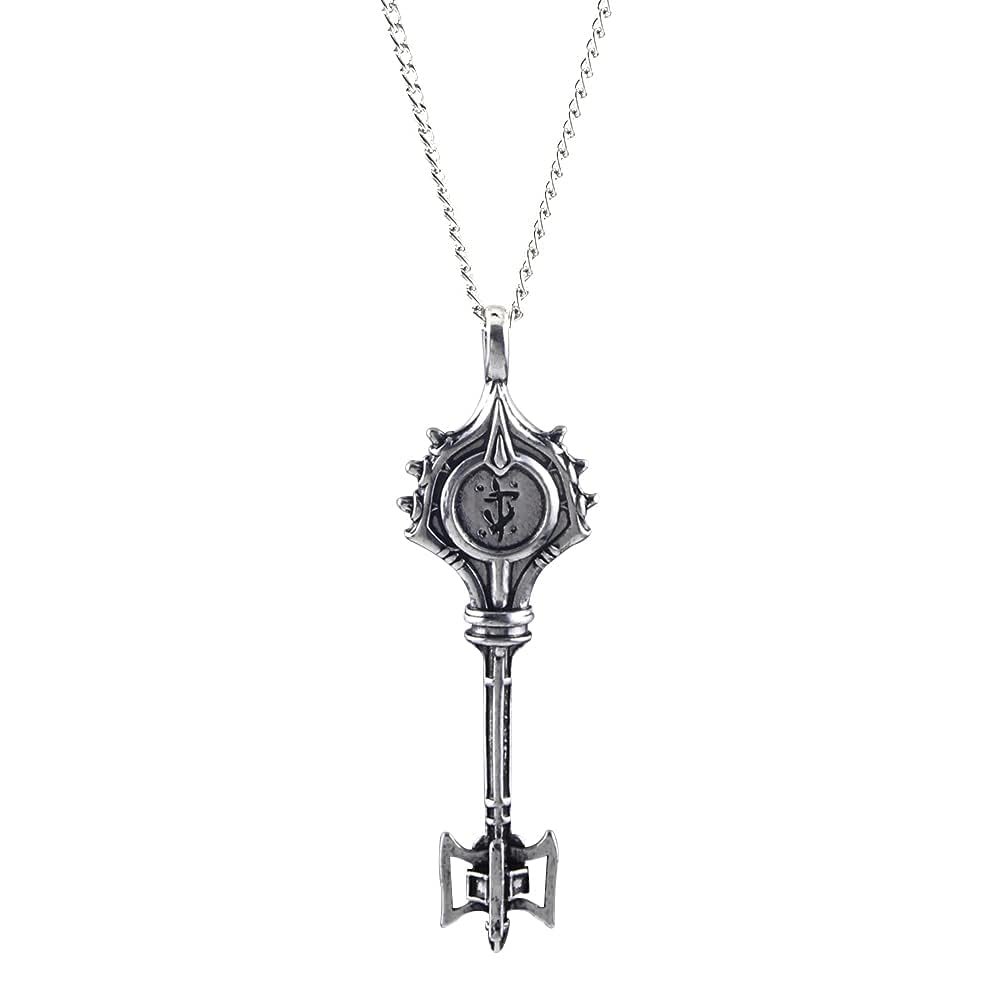 Vintage 3D Double-Sided Engraved Eternal Key Pendant Necklace - Romantic Jewelry Gift for Women, Perfect for Valentine's Day, Anniversary & Special Occasions
