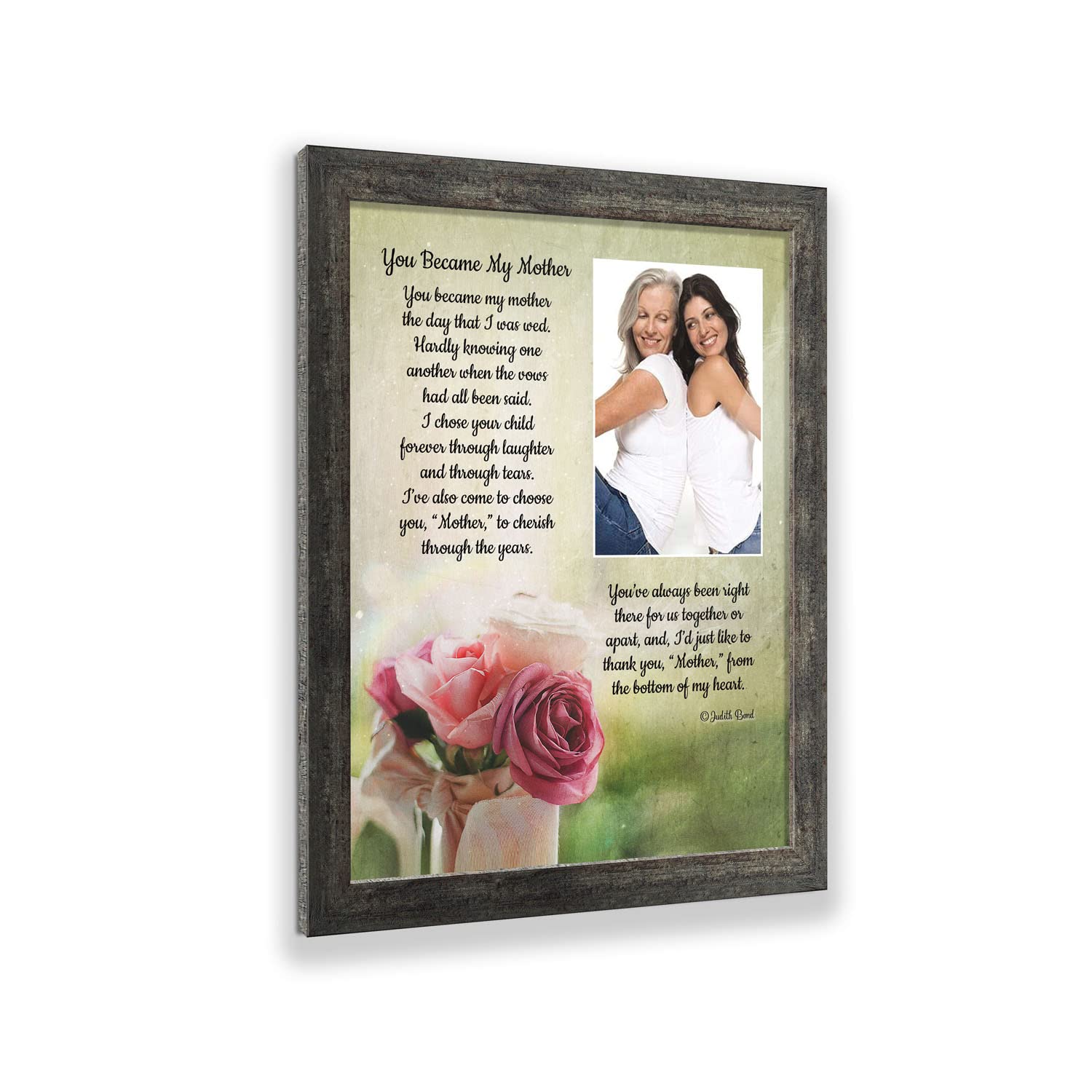 Crossroads Home Décor Gifts for Mother-in-Law - Thoughtful Daughter-in-Law Present with 'You Became My Mother' Engraving (5002BW) - Perfect for Holidays, Birthdays & Special Family Occasions