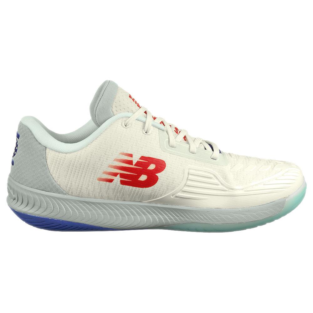 New Balance Men's FuelCell 996v5 Pickleball Shoes - White/Grey - Lightweight & Supportive Court Sneakers for Pickleball & Tennis Players