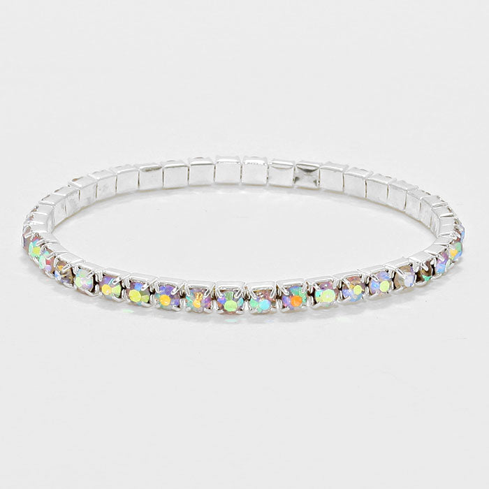 AB Crystal Single Row Tennis Bracelet for Women - Elegant 7mm Cubic Zirconia Wedding & Party Jewelry Gift (193289) | Perfect for Bridal, Evening Events & Special Occasions