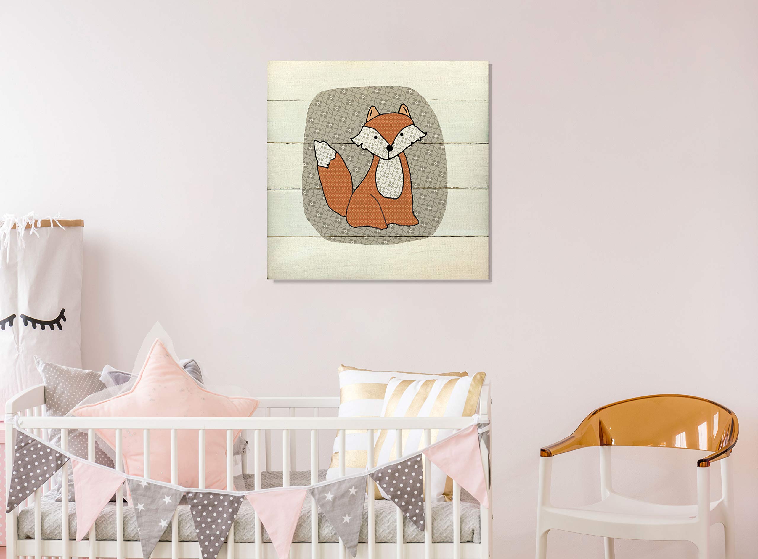 Renditions Gallery Woodland Creatures Fox Wall Art - 16x16 Inch Nursery Decor, Kids Room Decor, Playroom Decor - Perfect for Baby Shower Gifts & Wildlife Themed Bedrooms