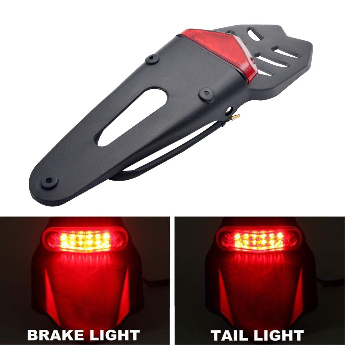 Universal 12V LED Motorcycle Tail Brake Light - Bright LED Rear Stop Lamp for CRF, KTM, Yamaha Motorcycles - Waterproof & Durable for Night Riding & Off-Road Adventures