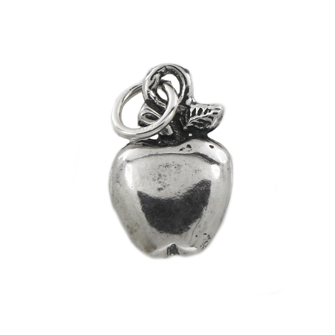 Oxidized Sterling Silver Fruit of the Spirit Apple Love Charm Pendant - Perfect for Necklaces, Bracelets & Christian Jewelry Gifts