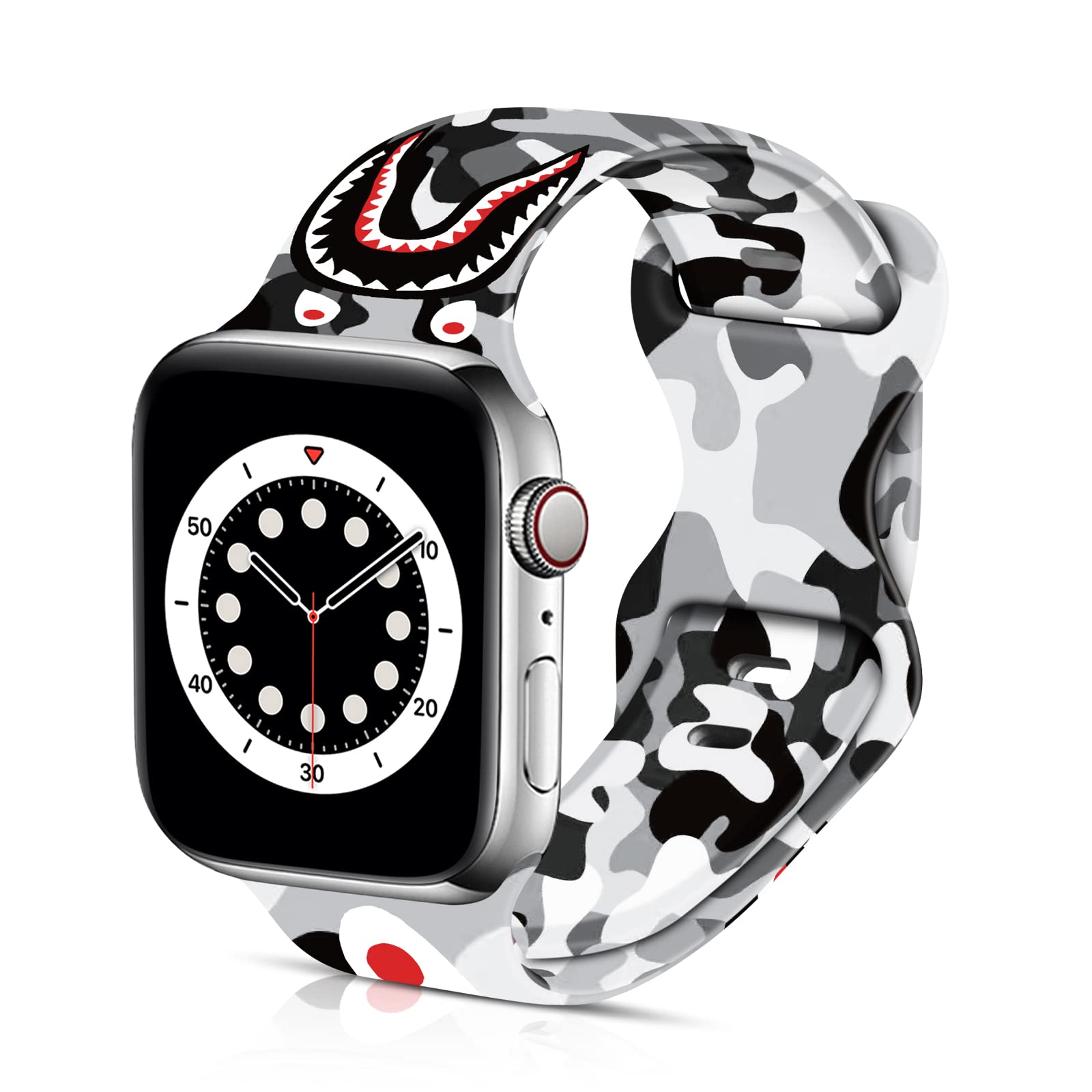 Soft Silicone Sport Band for Apple Watch 38mm/40mm/42mm/44mm - Breathable Comfortable Replacement Strap Compatible with iWatch Series 6/5/4/3/2/1/SE - Perfect for Running, Workouts & Everyday Wear (Men & Women)