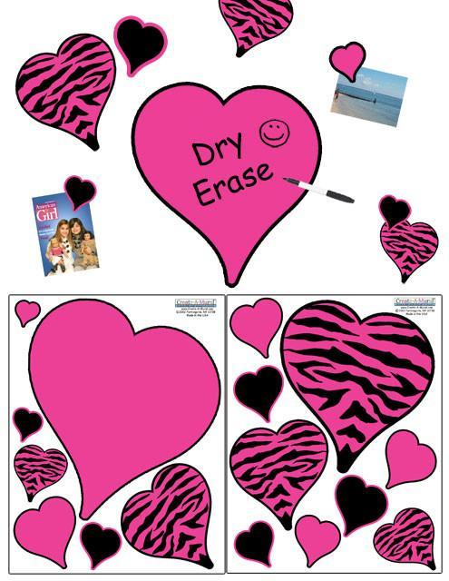 Zebra Hearts Wall Decals - Self-Adhesive Animal Print Heart Stickers for Nursery, Kids Room & Home Decor - Perfect for Bedroom, Living Room & Party Decorations