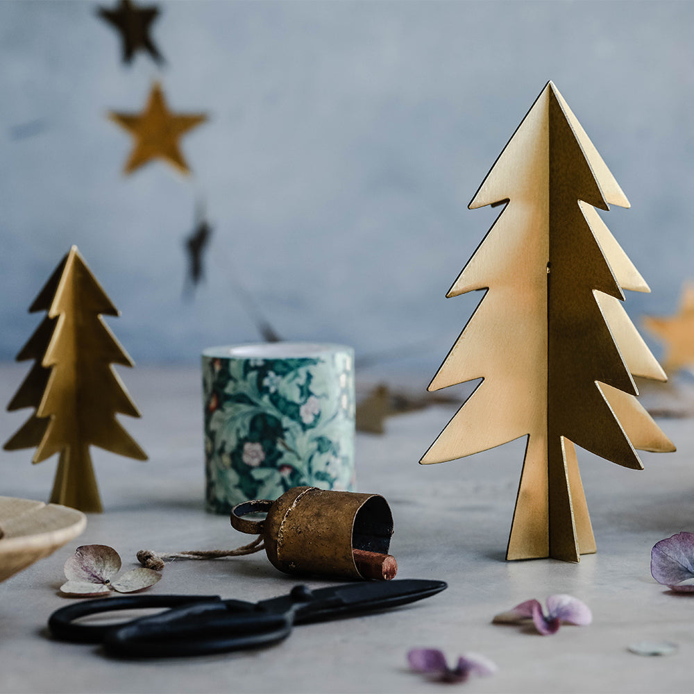 Brass Christmas Tree Ornament - Elegant Holiday Decor for Xmas Tree, Home, and Office | Perfect for Festive Gifts & Seasonal Celebrations