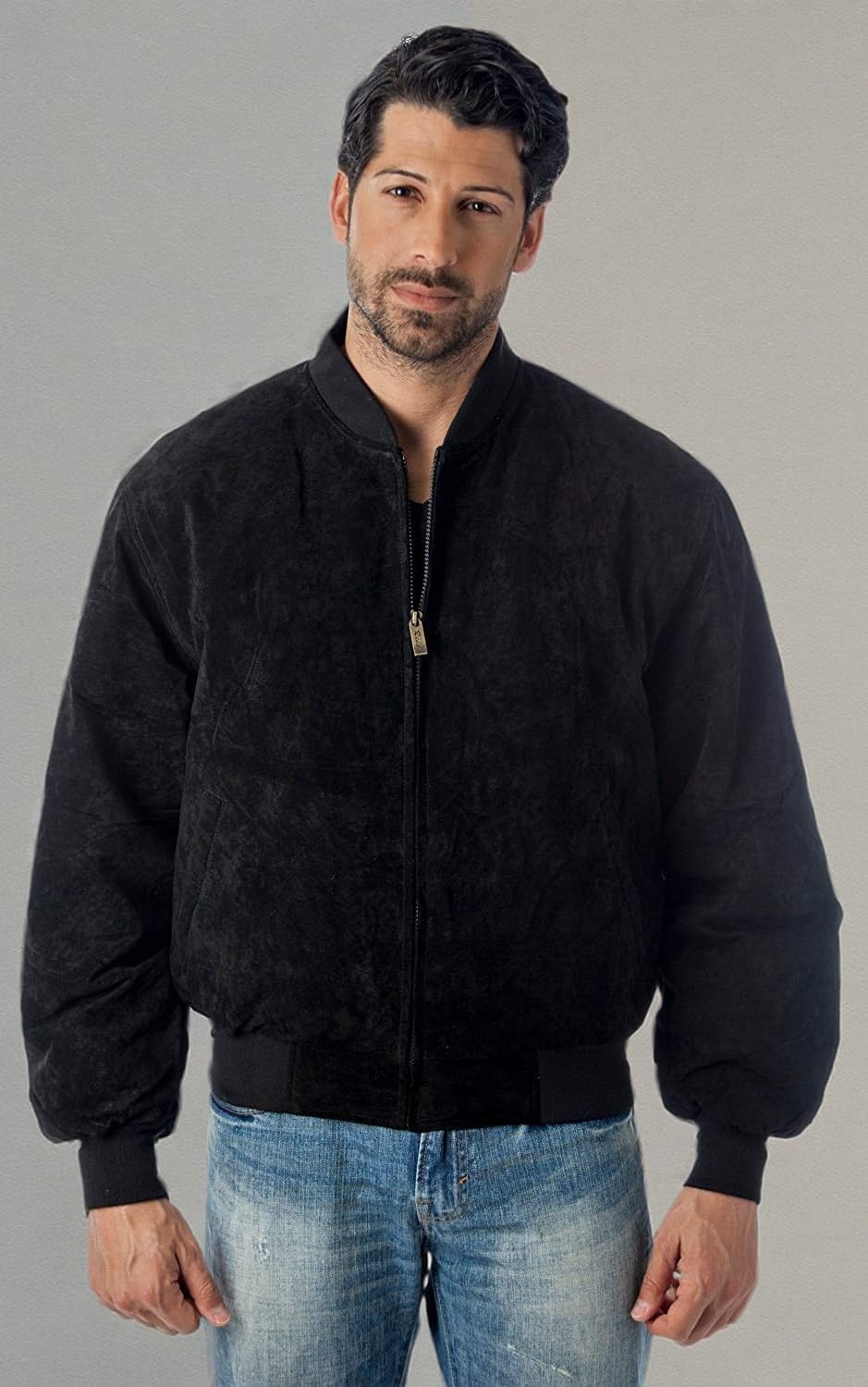 REED Men's Premium Suede Leather Baseball Jacket – Imported, Stylish & Durable for Casual Wear, Outdoor Events & Motorcycle Rides