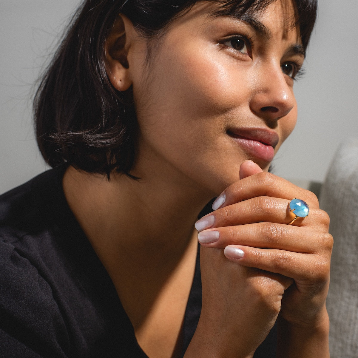 14K Gold Large 4 Prong Aquamarine Ring - Unique Handmade Statement Jewelry for Women, Elegant Birthstone Gift for March, Perfect for Weddings, Anniversaries & Special Occasions