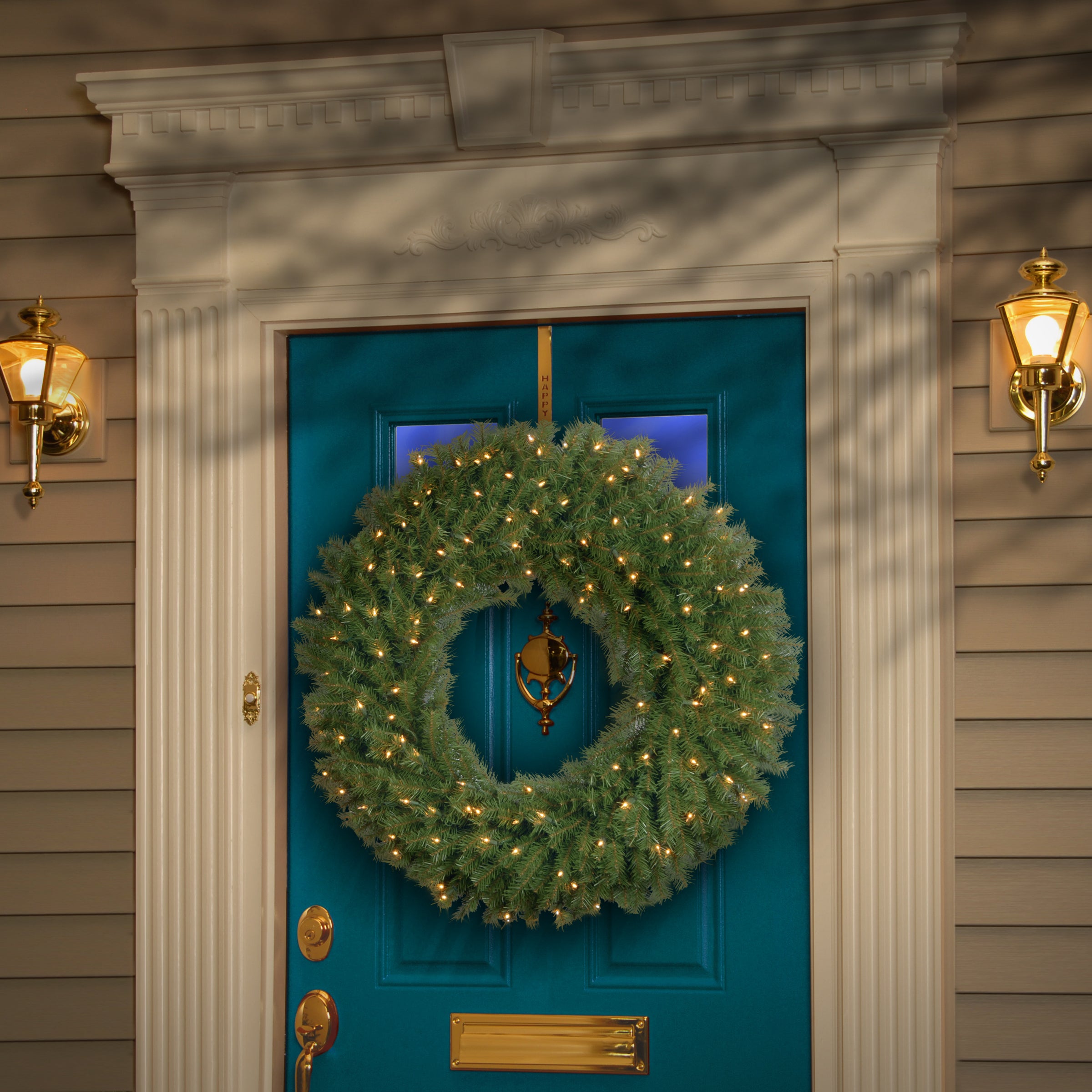 36 Inch Pre-Lit Norwood Fir Christmas Wreath with 100 Clear LED Lights - Perfect for Front Door Decor, Holiday Mantel, and Winter Home Decoration